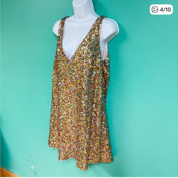 Sezane Robe Bridget Sequins Pastel Mini Dress - Picture 7 of 13